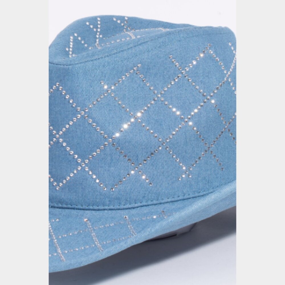 Blue Rhinestone-Embellished Cowboy Hat - Picture 2 of 5